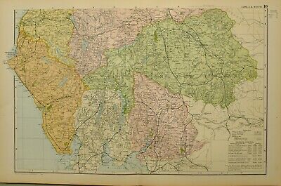 1902 Map South Cumberland Westmorland Ravenglass Egremont Keswick Penrith • 35.07£