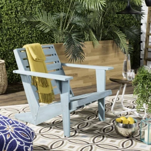 SAFAVIEH Outdoor Collection Lanty Adirondack Chair | Beach House Blue | - Picture 1 of 8