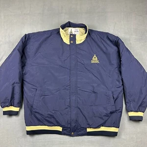 Vintage Notre Dame Jacket Mens 2XL Blue Champion Fighting Irish Coat Full Zip - Picture 1 of 11