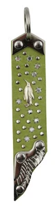 Portachiavi WESTERN STORAGE pelle verde strass Swarovski Elements SA272 - Foto 1 di 2
