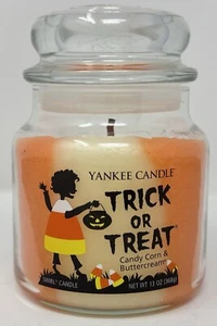 Yankee Candle TRICK OR TREAT Candy Corn & Buttercream Swirl Jar, 13oz VHTF RARE - Picture 1 of 5