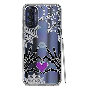 For Motorola Moto G Stylus 5G 2022 Shockproof Case Halloween Skeleton Heart Web - Picture 1 of 6