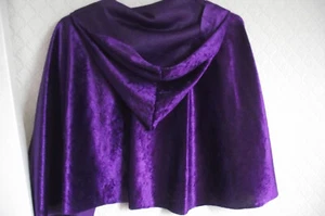 HOODED adults purple cape in light weight crushed velvet princess - Picture 1 of 4