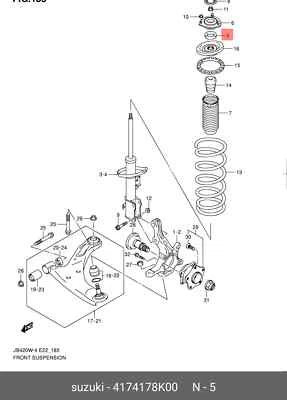 COJINETE DE MONTAJE DE PUNTAL DELANTERO SUPERIOR ORIGINAL SUZUKI GRAND VITARA NUEVO Foto 1 de 3