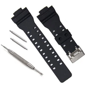 16mm Black Silicone Watch Band Strap Fits For CASIO G Shock G-Shock Series - Picture 1 of 6