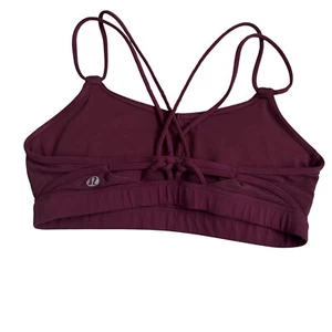 Lululemon sports Bra Strappy Back Size 4 Burgundy Purple Womens Activewear - Picture 1 of 11