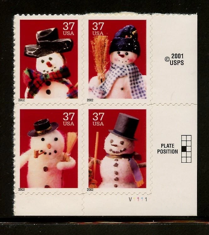 US 3679a (3676-79), 2002 CHRISTMAS, LR PBOF4, MNH (US1492K) - Image 1 of 1