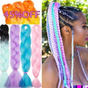 30% OFF Hair Extensions Braiding Jumbo Braids Twist Hairpieces Purple Pigtail UK - Picture 1 of 73