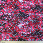 Nylon Spandex Fabric Red Black Gray White Abstract - various lengths - 58" wide