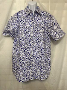 Oxford Blue You Are Awesome Short Sleeve Button Men's Shirt Size XXL Blue White - Picture 1 of 12