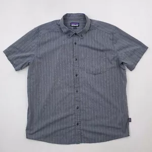 Patagonia Shirt Mens XXL Blue Striped Daily Button Down Relaxed Fit Outdoor - Picture 1 of 12