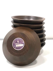 Vintage USA Solid American Walnut Wooden Bowls DiD Ware Diversified Industries 8 - Picture 1 of 12