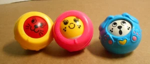 Fisher Price Roll a Round Balls Changing Faces 1994 Blue Pink Yellow P12 - Picture 1 of 4