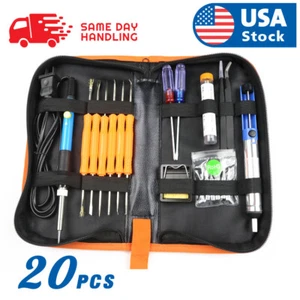 Electric Soldering Iron Gun Tool Kit 110V 60W Control ℃ Welding Station Tip Case - Picture 1 of 10