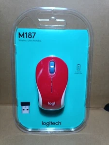 Logitech M187 Wireless Mini Mouse Red tiny Small kids Portable cute 910-005373 - Picture 1 of 7