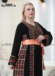 Emroidery Palestinian & Jordanian traditional dress Vintage Thobe Thoub Tatreez - Picture 1 of 10