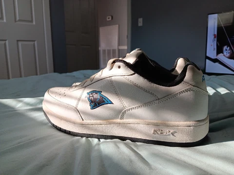 Carolina Panthers shoes white Reebok size 10 Mens Cover