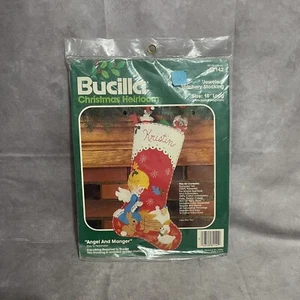 Kit de Medias Artesanales Bucilla Navidad Reliquia Ángel y Pesebre Joyas Costura - Imagen 1 de 4