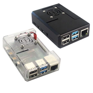 Passend für Raspberry Pi 4B Gehäuse Gehäuse Box mit Lüfter Aluminium Kühlkörper - Bild 1 von 11