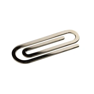 Money Clip Long Flat in 14K White Gold Over in Italy Paperclip 67 x 24 x 1,2mm - Picture 1 of 6