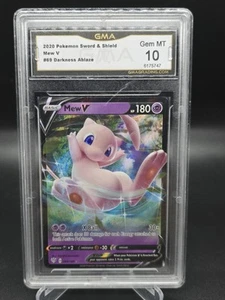 Pokemon Espada y Escudo Oscuridad Ardiente Nuevo V 069/189 GMA 10 Gemas Como Nuevo - Imagen 1 de 2