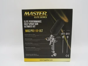 Master Elite PRO88 Spray Gun Kit 1.3 1.4 1.8mm Tips Regulator Adapter NEW SEALED - Bild 1 von 5