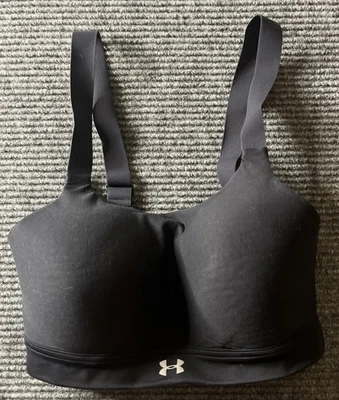 Sujetador deportivo Under Armour para mujer negro 32DD UA correa gancho entrenamiento gimnasio ajuste cruzado Foto 1 de 4