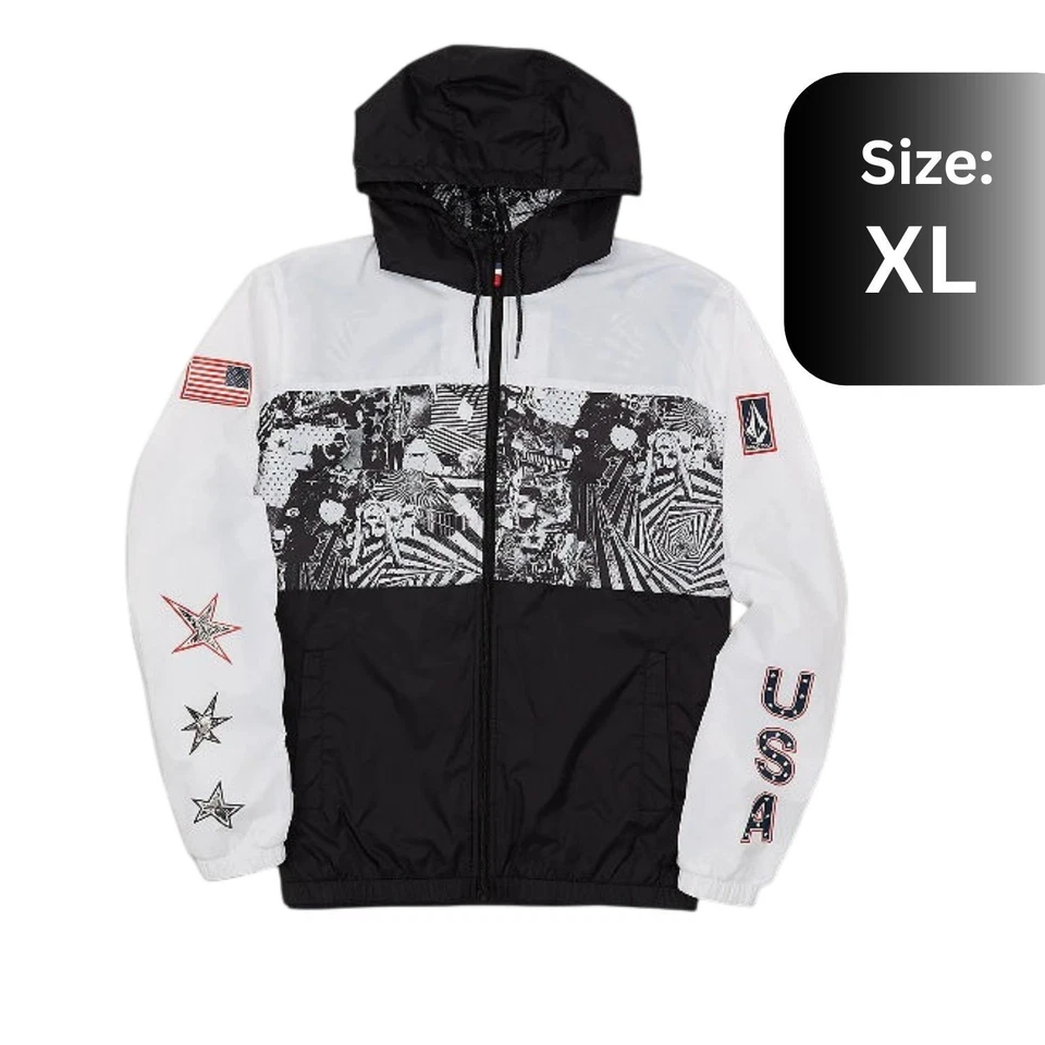 Volcom Mens Usst Ermont Hooded Lightweight Windbreaker Jacket - Image 1 of 4