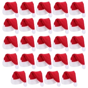 24 Pcs Red Christmas Lollipop Hats Candy Mini Santa Claus Caps Nonwovens - Picture 1 of 12