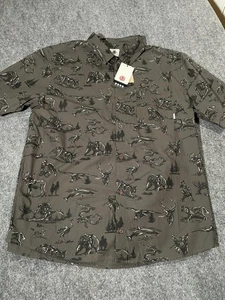 Element Hemd Herren Extra Large grau WENDLESS Wildlife Animal Print Knopfleiste - Bild 1 von 10
