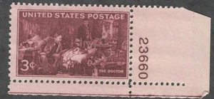 US. 949. 3c. Honor the Physicians of America. Doctors Issue. w/Pl#. MNH. 1947 - Picture 1 of 1