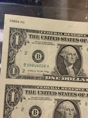 $1 1981A - CB SHEET ONLY PRODUCTION RUN 4 NOTE UNCUT SHEET - Image 1 of 4