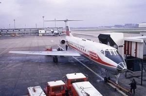 ORIGINAL 35mm Aircraft Slide LZ-YUA BALKAN TU-134 1972 LHR #7008 - Picture 1 of 1