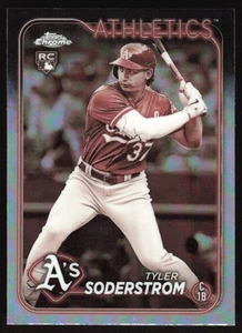 2024 Topps cromo Tyler Soderstrom #298 refractor sepia radiocontrol Oakland Athletics - Imagen 1 de 2