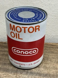 Vintage CONOCO 10W-40 Motoröl Quart leere Dose ~ Kunststoffseite. unten mit Metall oben - Bild 1 von 6
