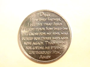 Christian medal with a "confession of faith"; Rev. John 3:16 - Picture 1 of 5