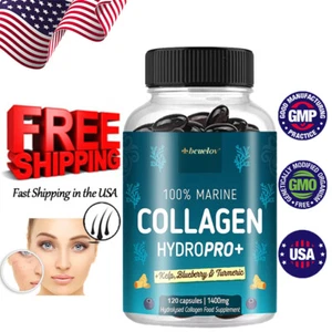 Marine Collagen Capsules - Containing Hyaluronic Acid, Biotin and Blueberry - Picture 1 of 10