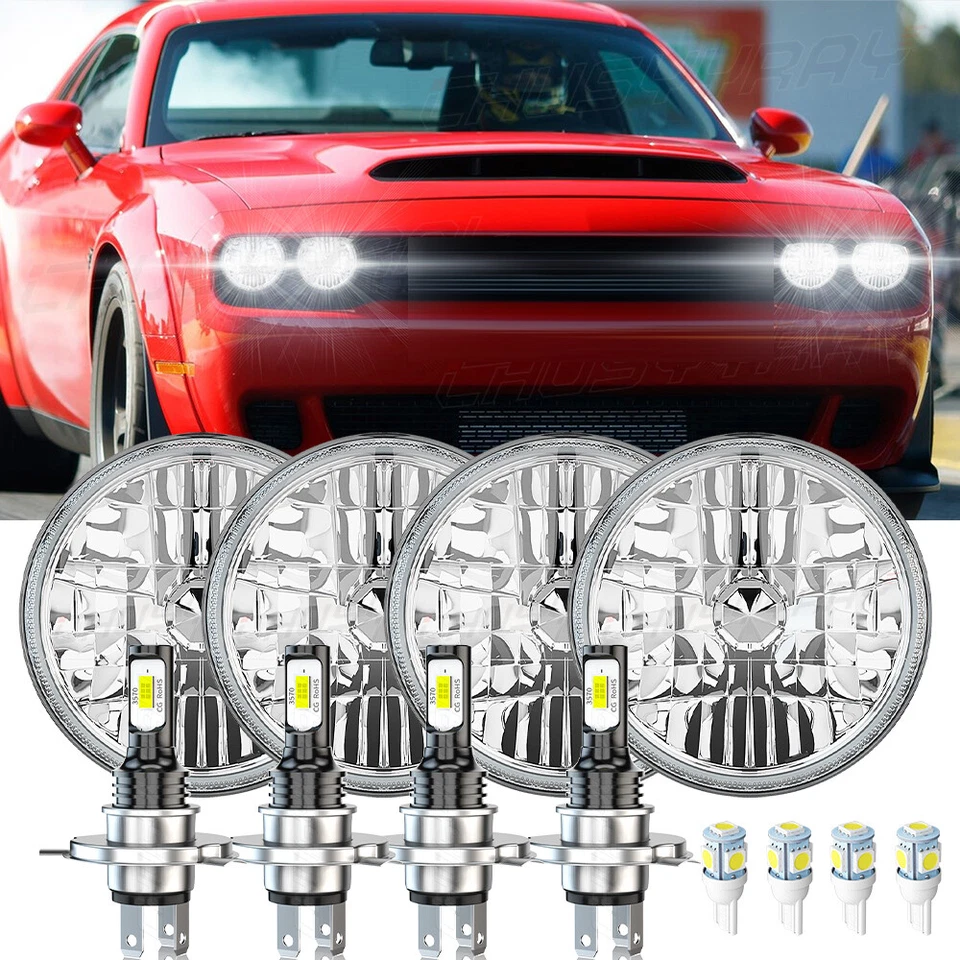 Faros LED redondos de 5,75" 5-3/4"" para Ford LTD 1968 1969 1970 1971-1978 4 piezas Foto 1 de 4