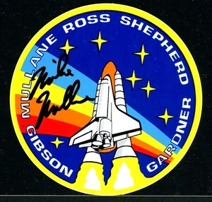 Shuttle Astronaut Mike Mullane Signed Mission Patch - Picture 1 of 1