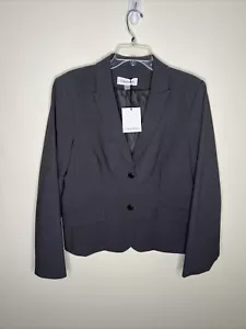 Calvin Klein Women's 14 Two Button Lined Gray Blazer/Jacket NEW MSRP $129 - Picture 1 of 12