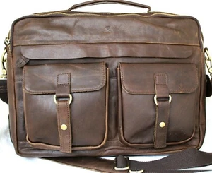 Genuine natural cuero hombro bolso bolso tab portátil macbook tablet R - Imagen 1 de 10