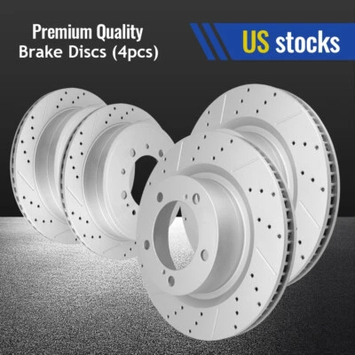 Front & Rear Rotors for 2008-2019 2020 2021 Toyota Sequoia Tundra Lexus LX570 - Image 1 of 4