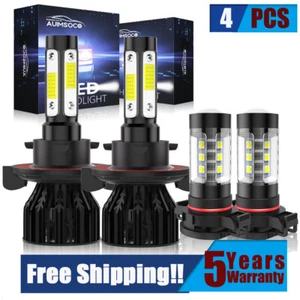 FIT Jeep Wrangler 2010-2018 LED Headlight Hi/Lo +Fog Light Bulbs Combo Kit 8000K - Picture 1 of 16