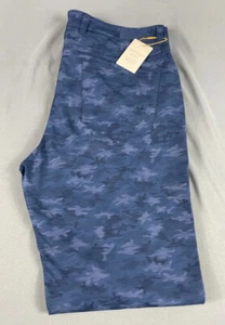 Peter Millar Golf Pants Crown Sport eb66 Camo Print 34 x 32 Blue Polyester NWT - Picture 1 of 9