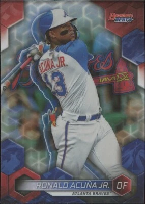 RONALD ACUNA JR - 2023 Bowman's Best #18 REFRACTOR Atlanta Braves MVP - Image 1 of 2
