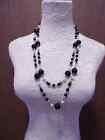 Black and White Beaded Necklace, Beads, Chain, Jewellery.