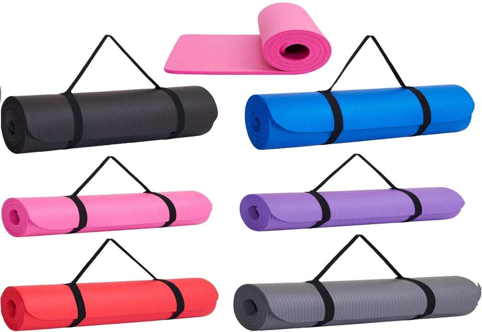 8MM THICK YOGA MAT  EXERCISE MAT GYM WORKOUT FITNESS HOME NON SLIP NBR - Image 1 of 1