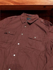 GUESS Mens Maroon Burgundy Button Down Long Sleeve Size M - Picture 1 of 8