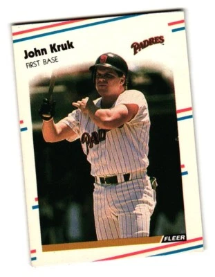 1988 Fleer Classic Miniatures # 113 John Kruk San Diego Padres - Image 1 of 2