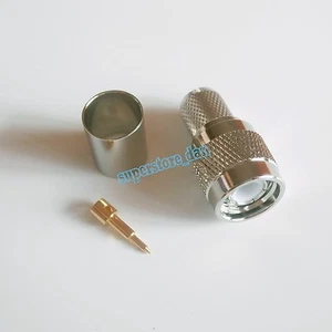 1X TNC male plug crimp RG8 RG213 LMR400 RG214 cable straight RF Connector - Picture 1 of 1